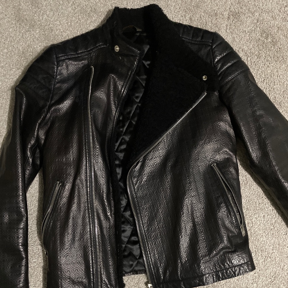 Zara mens leather jacket xs